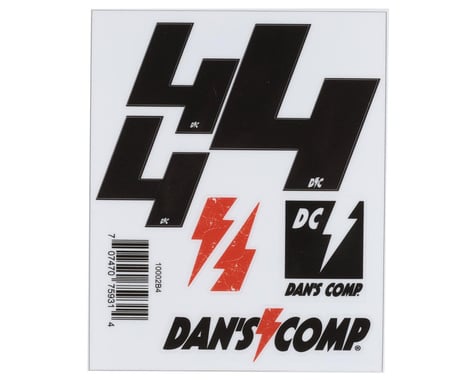 Dan's Comp Stickers BMX Numbers (Black) (2" x 2, 3" x 1) (4)